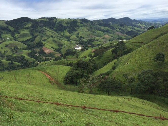 rolling hills and barbed wire in Brazil